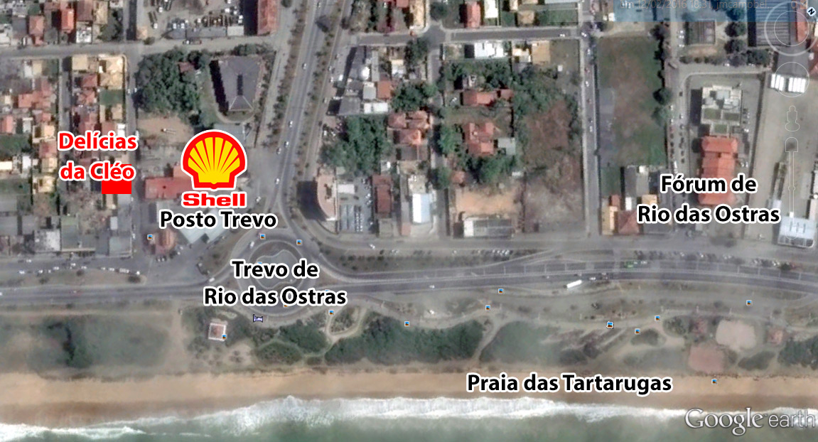 Mapa de Loca&ccedil;iza&ccedil;&atilde;o - Del&iacute;cias da Cl&eacute;o - Rio das Ostras-RJ